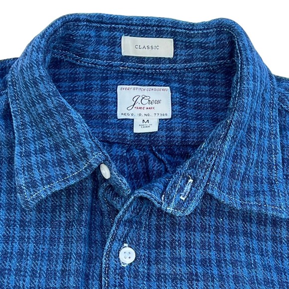J.CREW Button Up Flannel Shirt Mens Size Medium Classic Fit Outdoor Chore Work - Picture 8 of 11